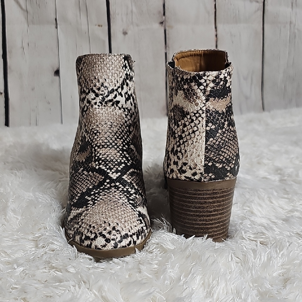 Maurices Snakeskin Print Ankle Booties